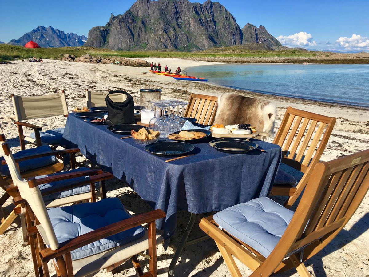 Lofoten Beach Glamping Skrova Bagian luar foto